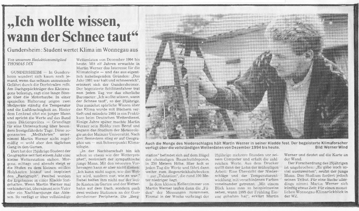 Wormser Allgemeine Zeitung vom 02.11. 1995